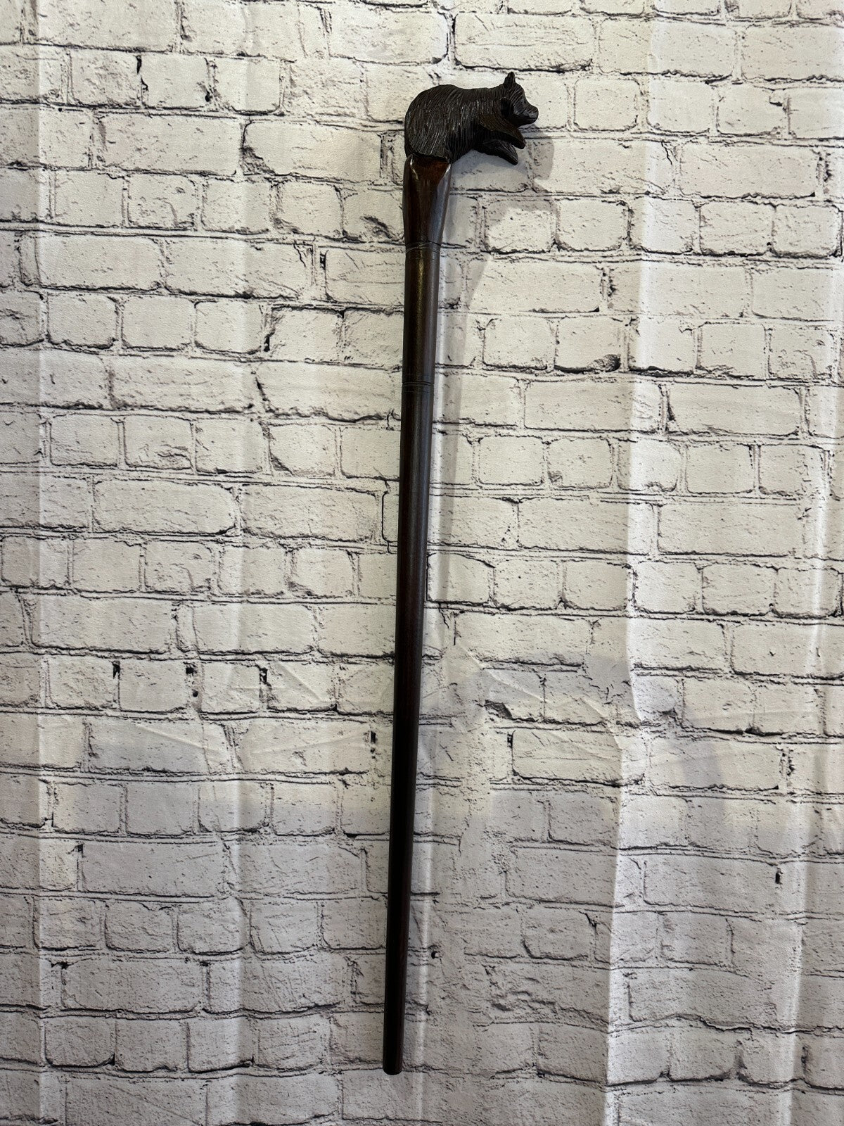 Grizzly Bear 90cm Tribal African Walking Stick Cane Hand Carved Dark Wood