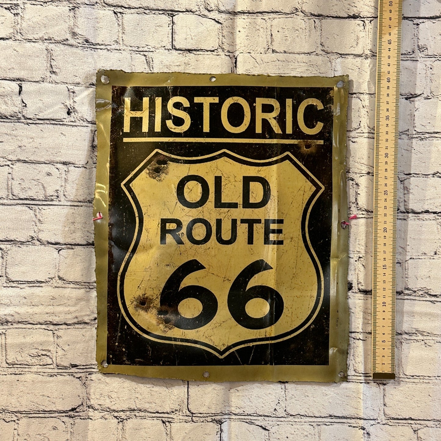 Historic Route 66 Poster Advert Wall Plaque 42cm x 36cm Vintage Retro Tin Sign