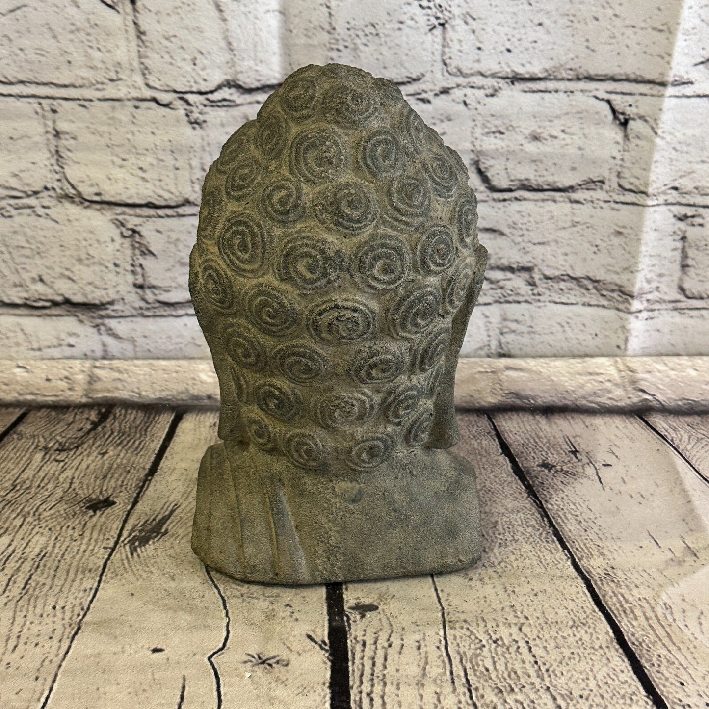 Thai Buddha Head Stone Garden 20cm x 12cm Ornament Outdoor Indoor Statue Hindu