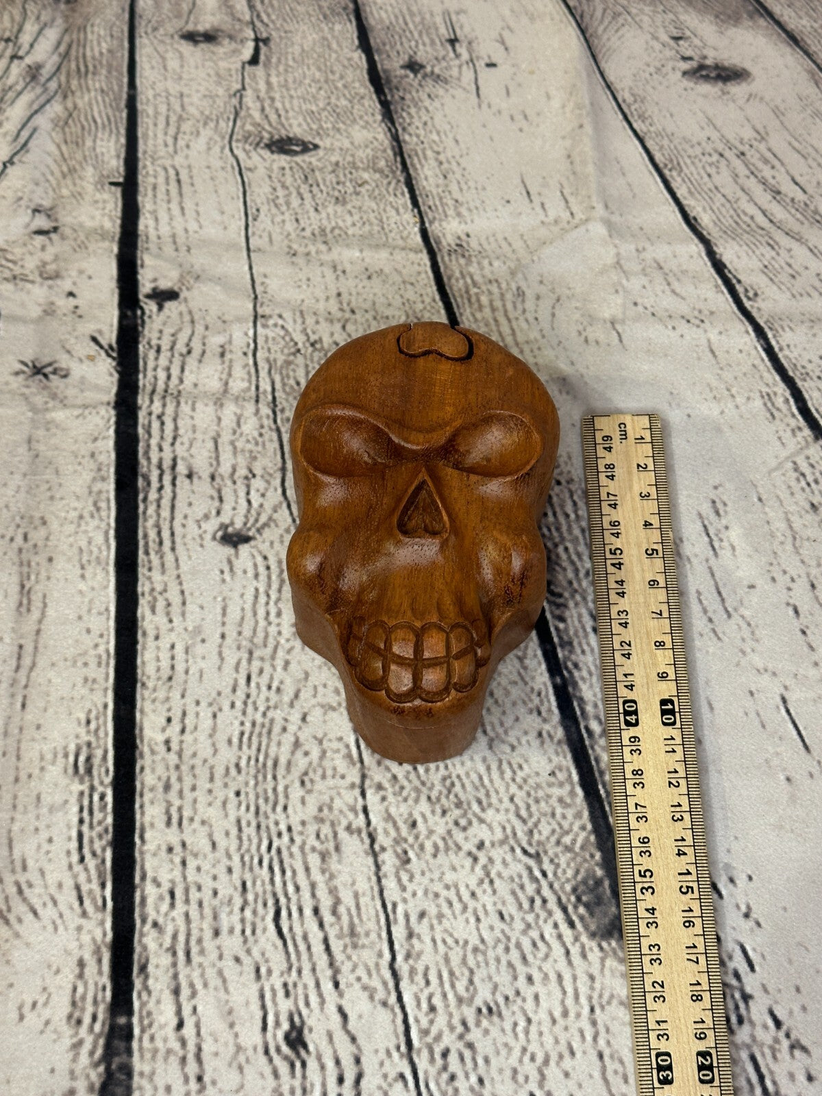 Skull Face Head 4 Bit Wooden Puzzle Box Secret Box Magic Trinket Handmade