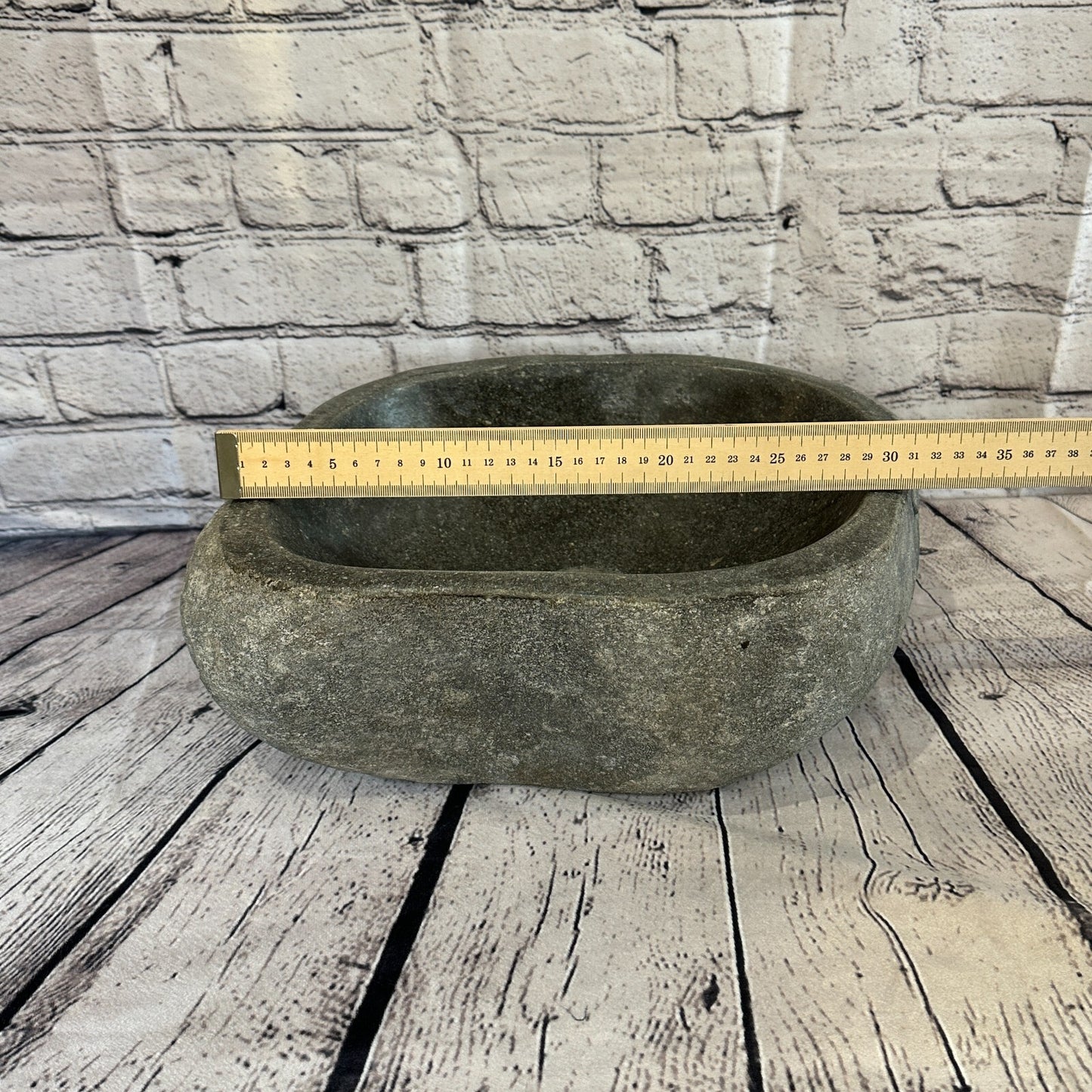 32cm x 27cm River Stone Sink Basin Bowl Natural for Bathroom Washroom Oval No 3