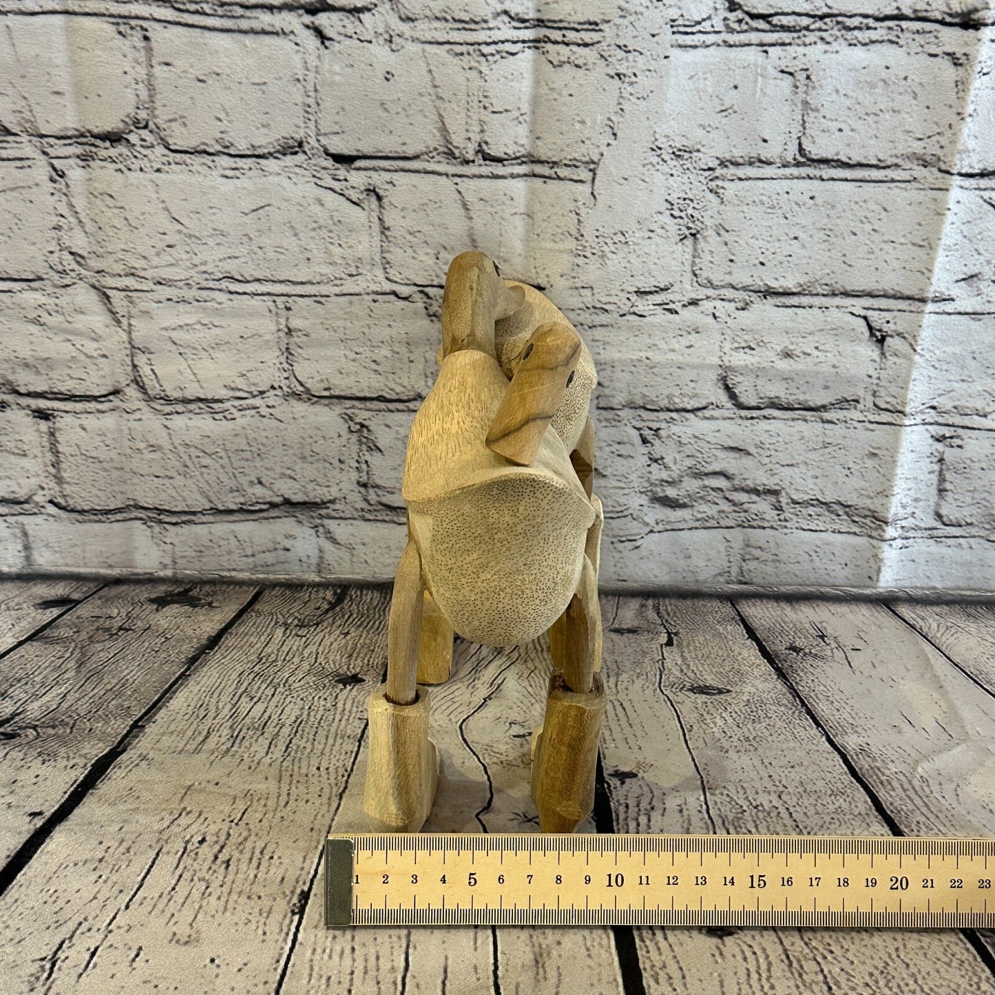 Hugging Ducks 20cm Tall Wooden Hairy Duckling Baby Duck Bamboo Root Fairtrade