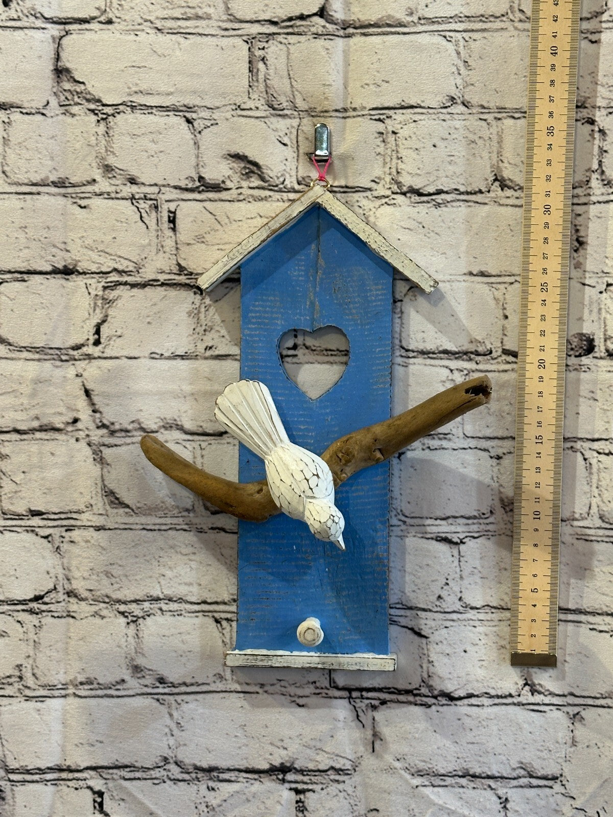30cm Blue House Wall Art Bird on Tree Branch Bird Wall Silhouette Home Decor