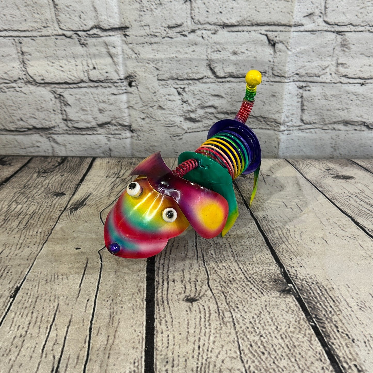 20cm x 15cm Orange Bight Colour Spring Dog Cartoon Ornament Painted Statue