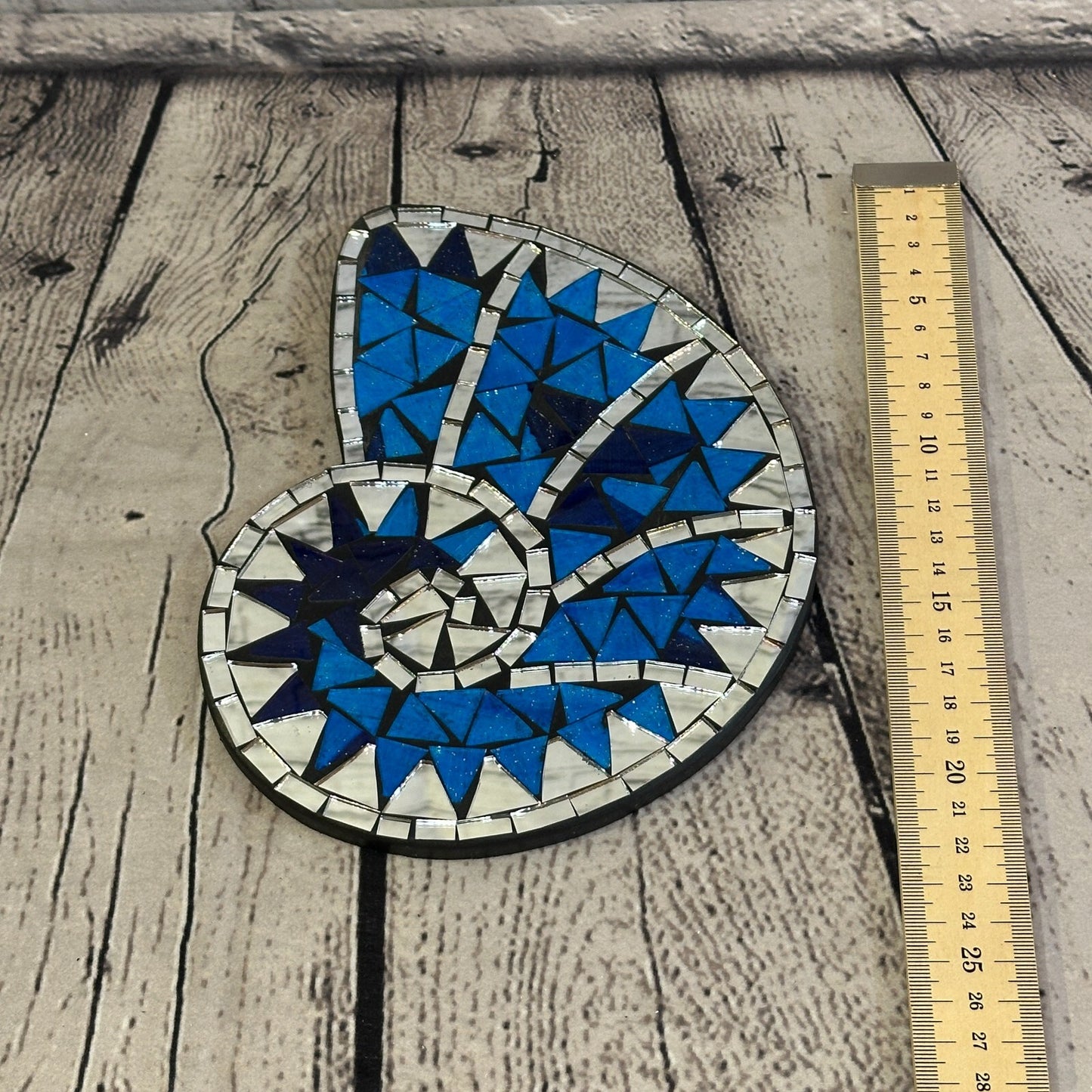 Blue Nautilus Shell Mosaic Tile Wall Mirror 20cm x 15cm Handmade New