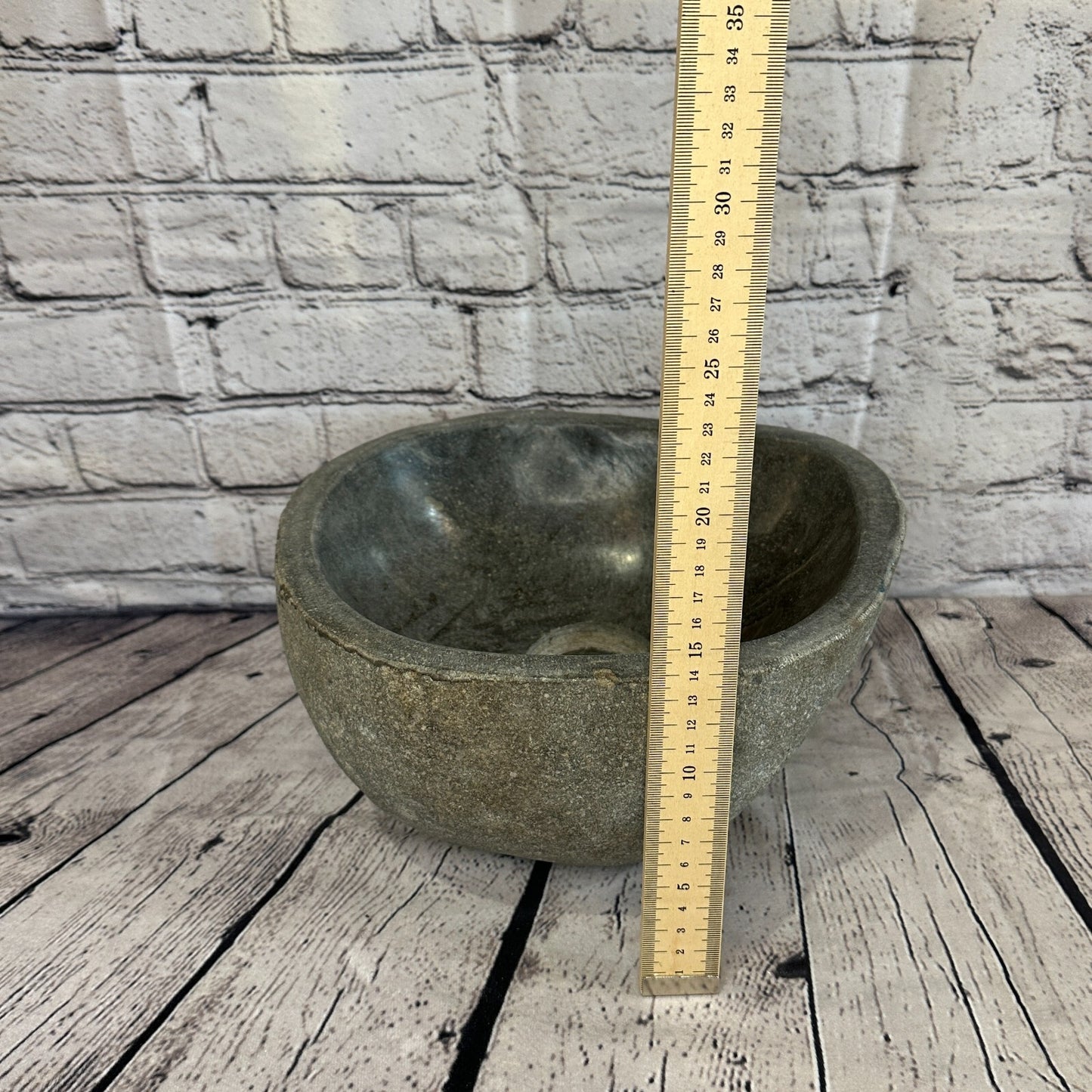 27cm x 26cm River Stone Sink Basin Bowl Natural for Bathroom Washroom Oval No 20
