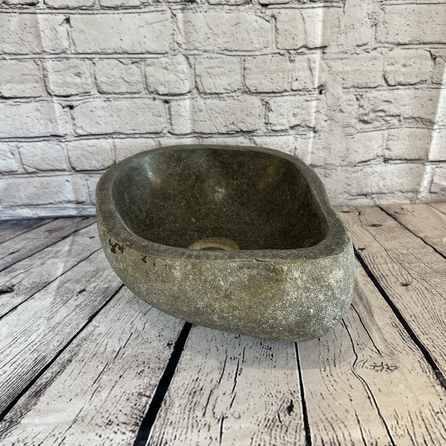 32cm x 27cm River Stone Sink Basin Bowl Natural for Bathroom Washroom Oval No 3