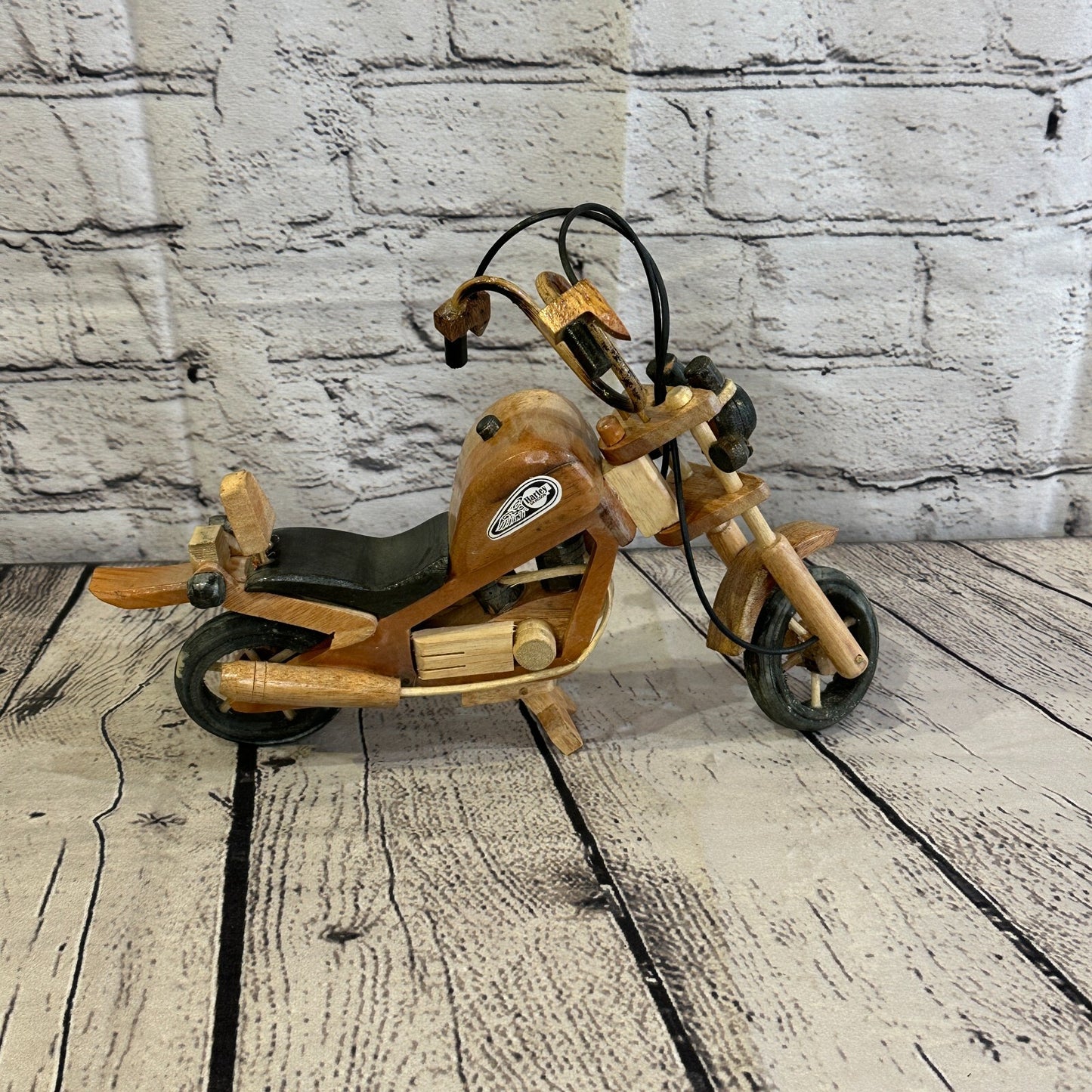 25cm Large Light Wood Motorbike Motorcycle Model Wooden Ornament Decorative Bike