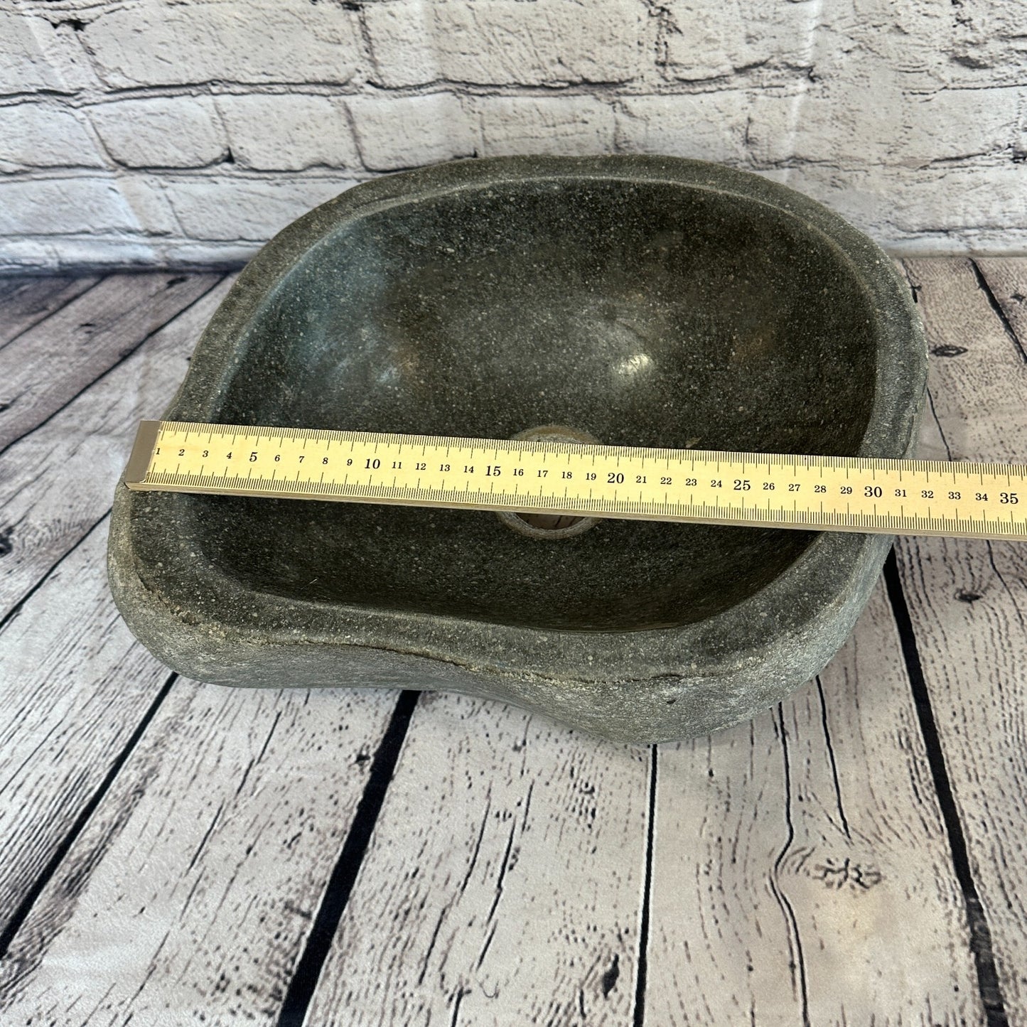 32cm x 27cm River Stone Sink Basin Bowl Natural for Bathroom Washroom Oval No 3