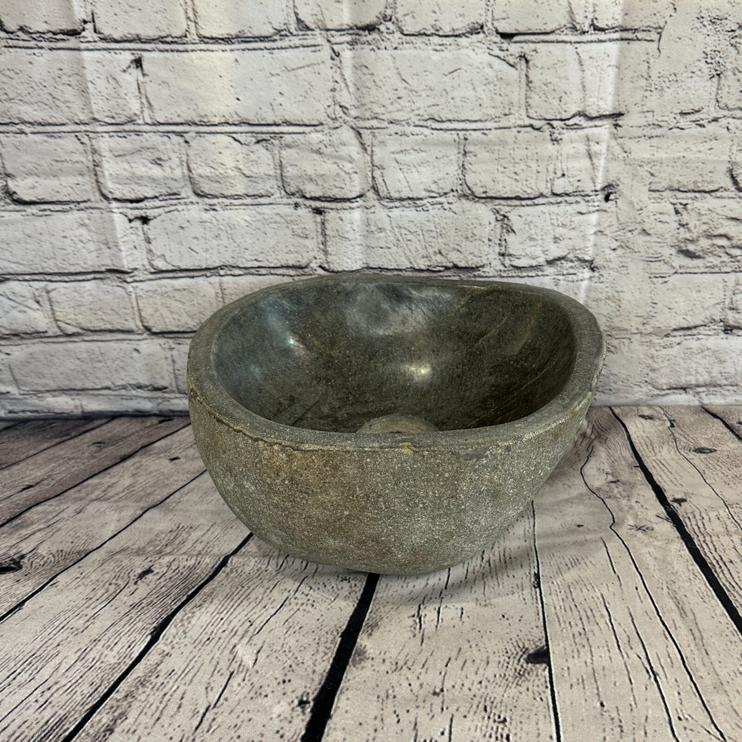 27cm x 26cm River Stone Sink Basin Bowl Natural for Bathroom Washroom Oval No 20