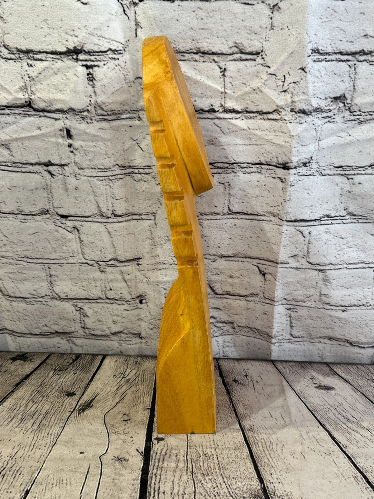 40cm Hand Carved Wooden Necklace On Base Chain Jewellery Display Stand Bust