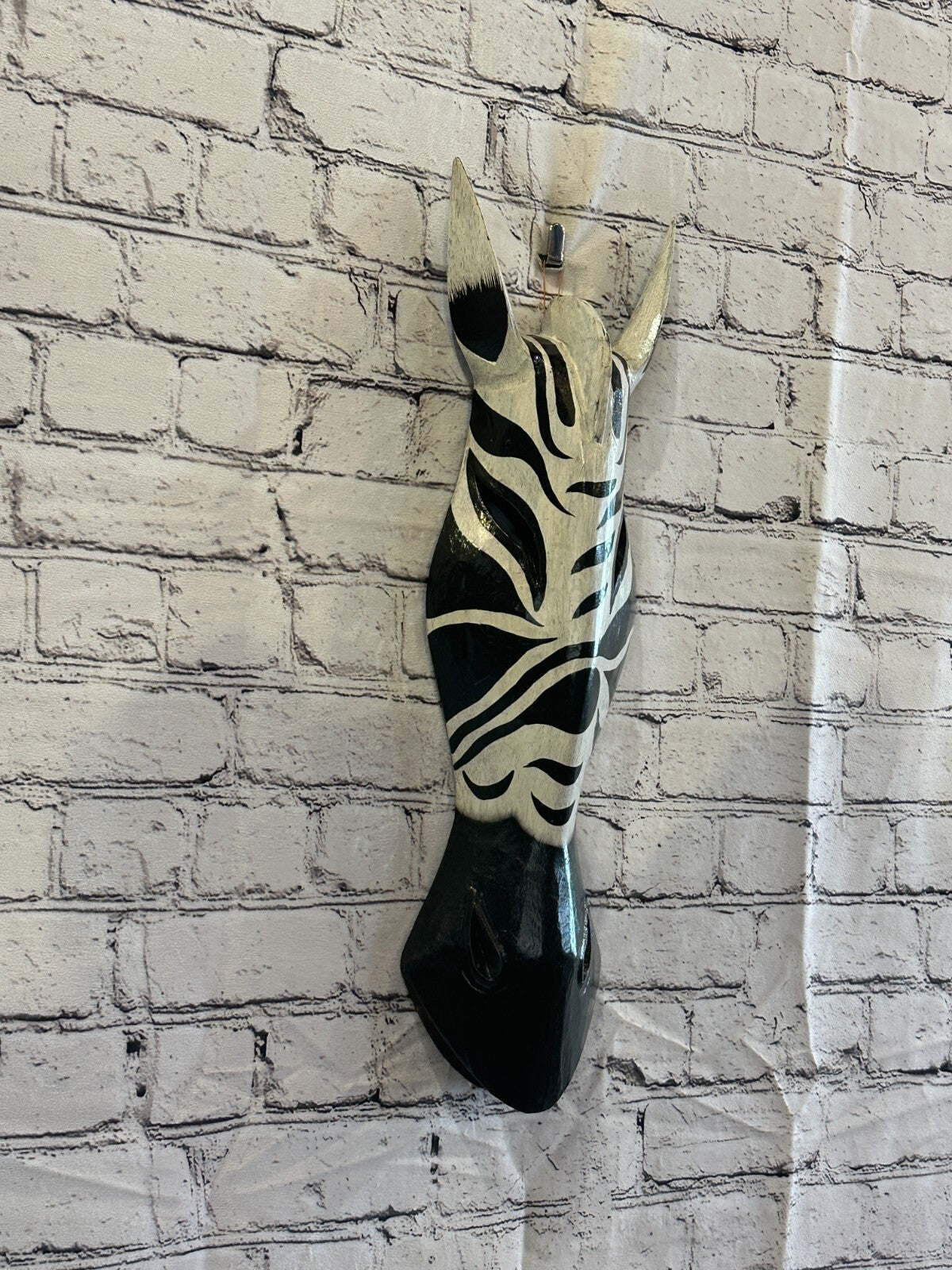 50cm Zebra Marking Hand Carved Fair Trade Wooden Animal Wall Art Wall Hang Mask