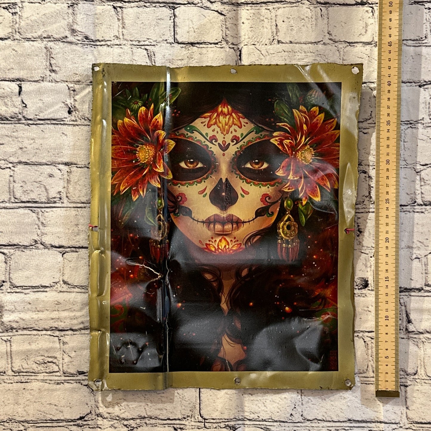 Day Of The Dead Lady Art Advert Wall Plaque 42cm x 36cm Vintage Retro Tin Sign
