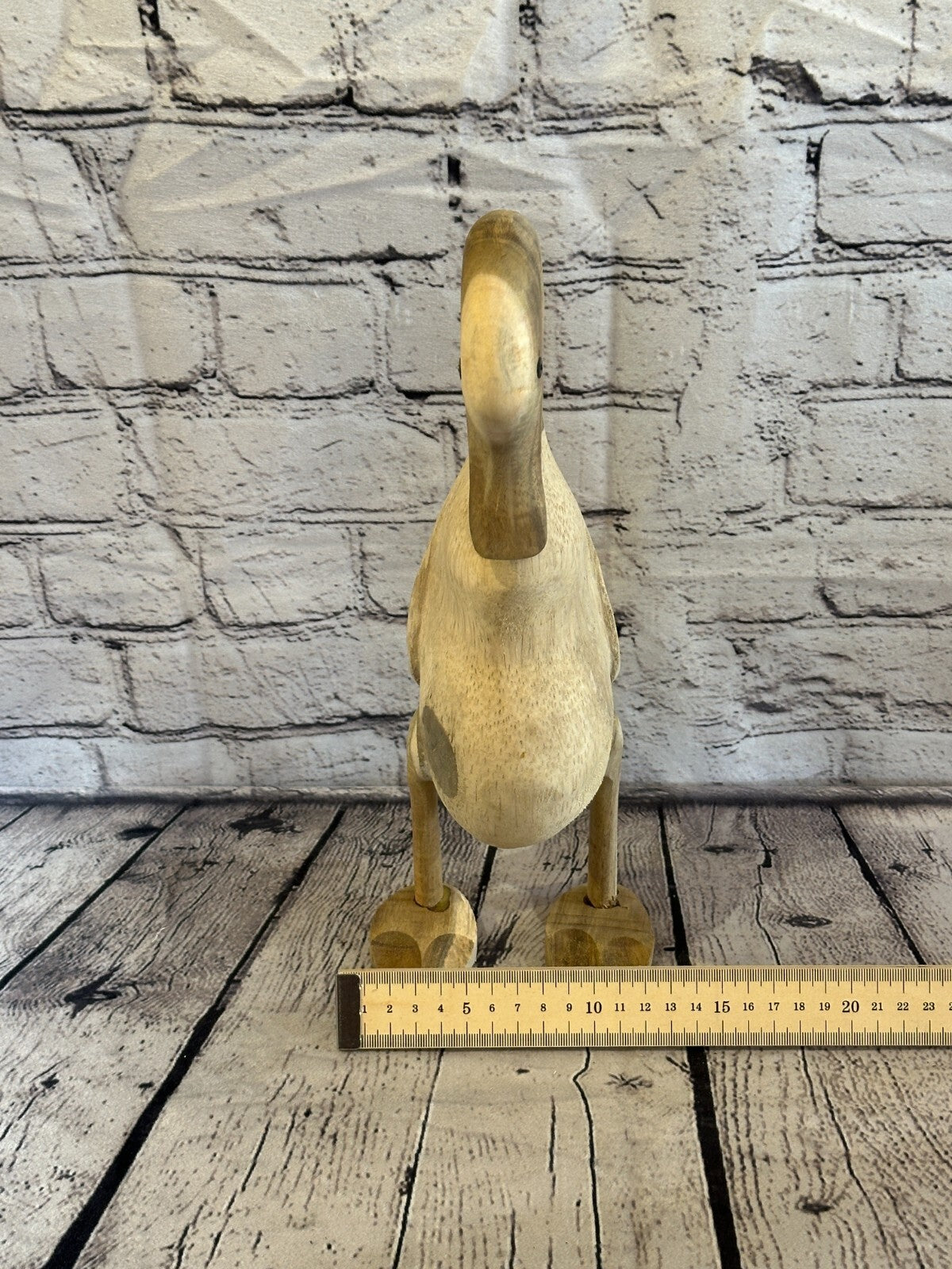 Swan Neck 30cm Tall Wooden Hairy Duckling Baby Duck Bamboo Root Fairtrade