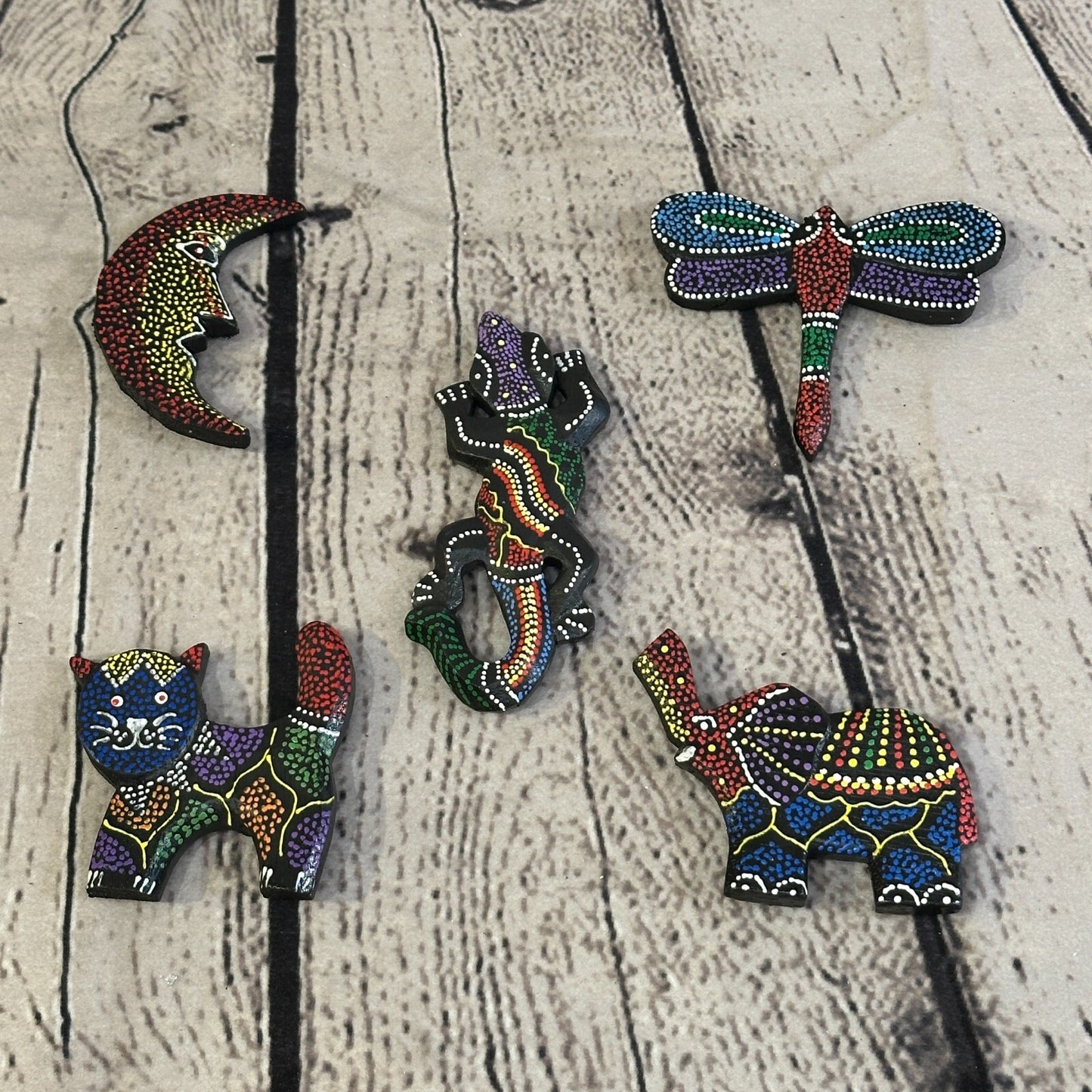 Dragonfly Wooden Animal Fridge Dot Work Magnet Magnetic Note Holder Novelty