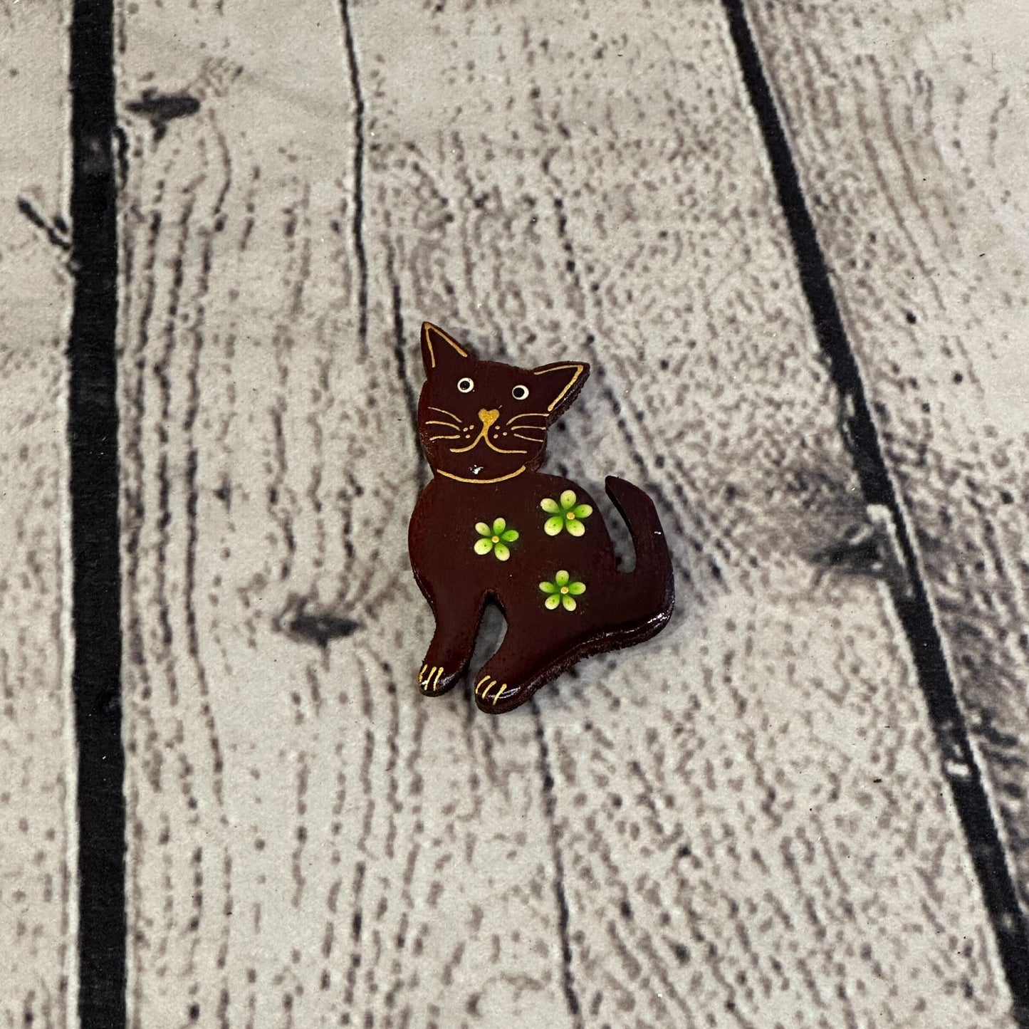 Sitting Cat Wooden Animal Fridge Magnet Cartoon Magnetic Note Holder Novelty
