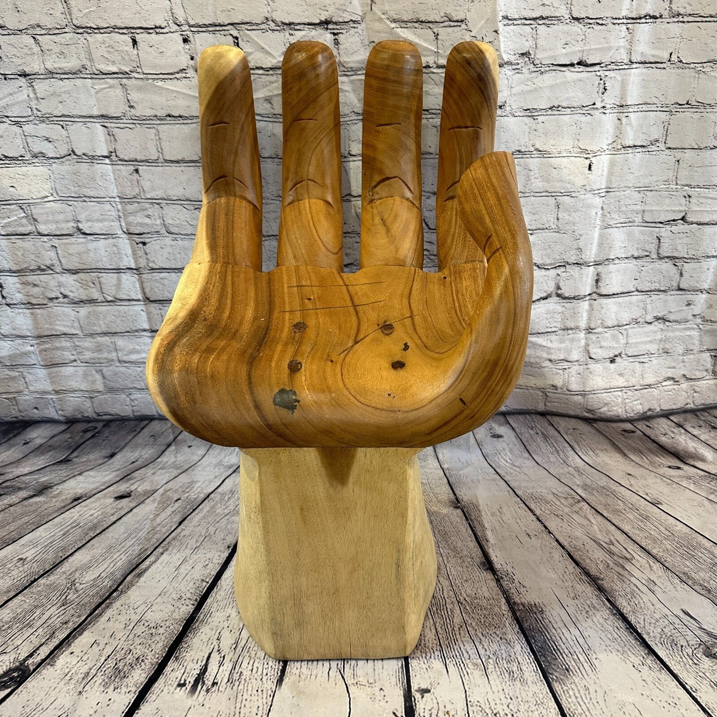 Left Hand Chair Seat 4 Finger Support Solid Suar Wood Indoor Outdoor Garden
