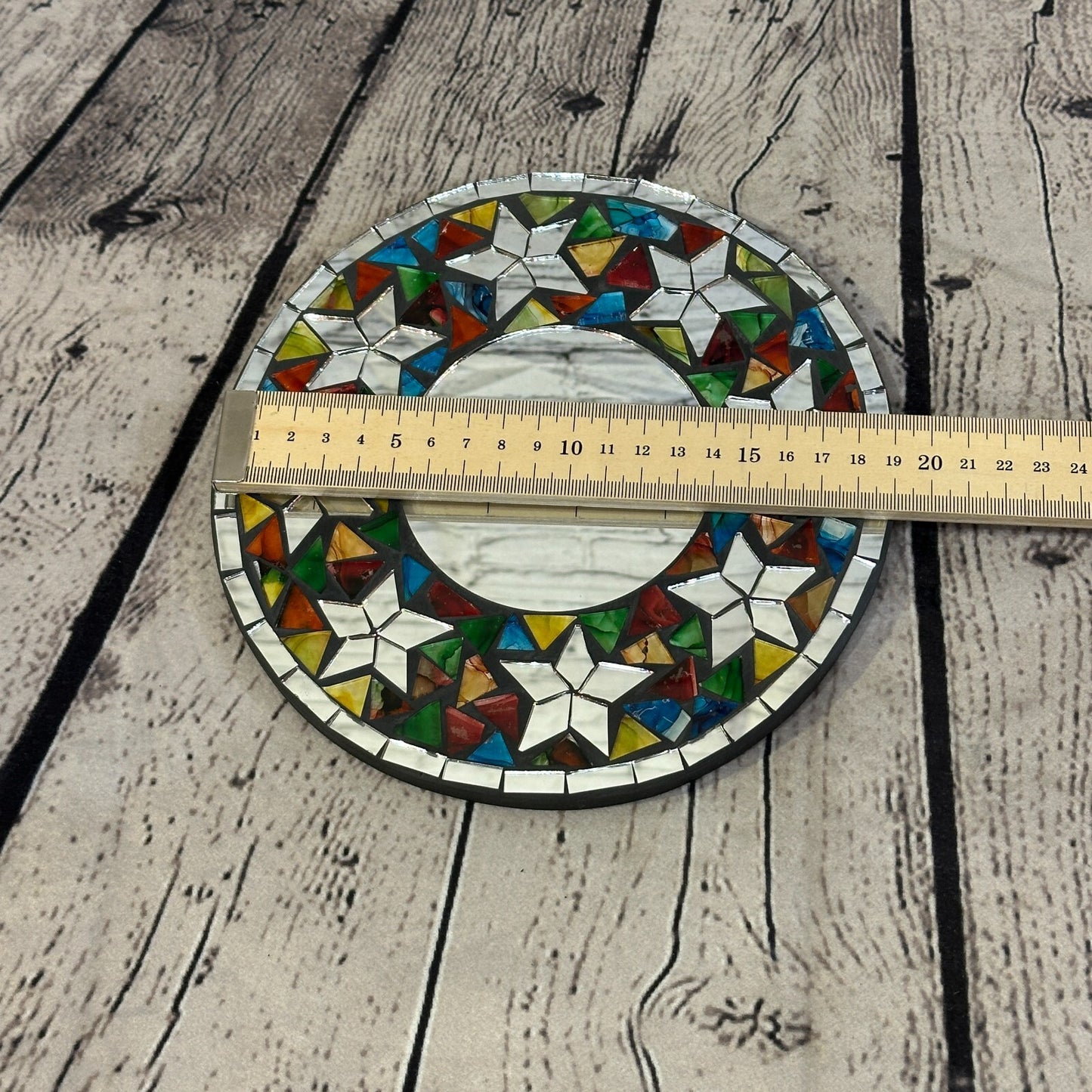 Rainbow Star Mosaic Tile Wall Mirror 20cm x 20cm 8 Inches Handmade New