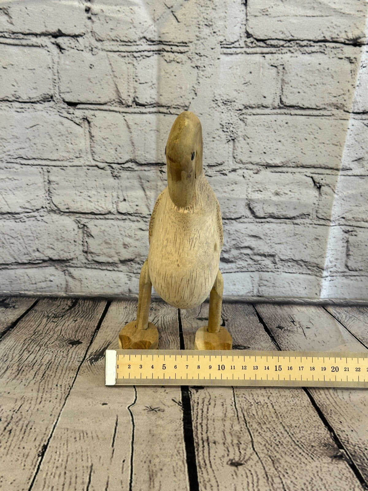 Swan Neck 25cm Tall Wooden Hairy Duckling Baby Duck Bamboo Root Fairtrade
