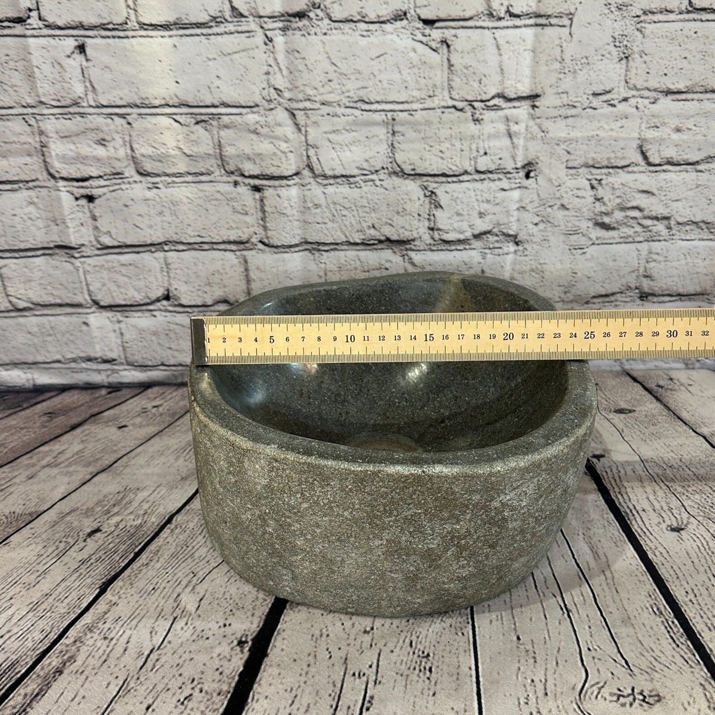 25cm x 25cm River Stone Sink Basin Bowl Natural for Bathroom Washroom Oval No 26