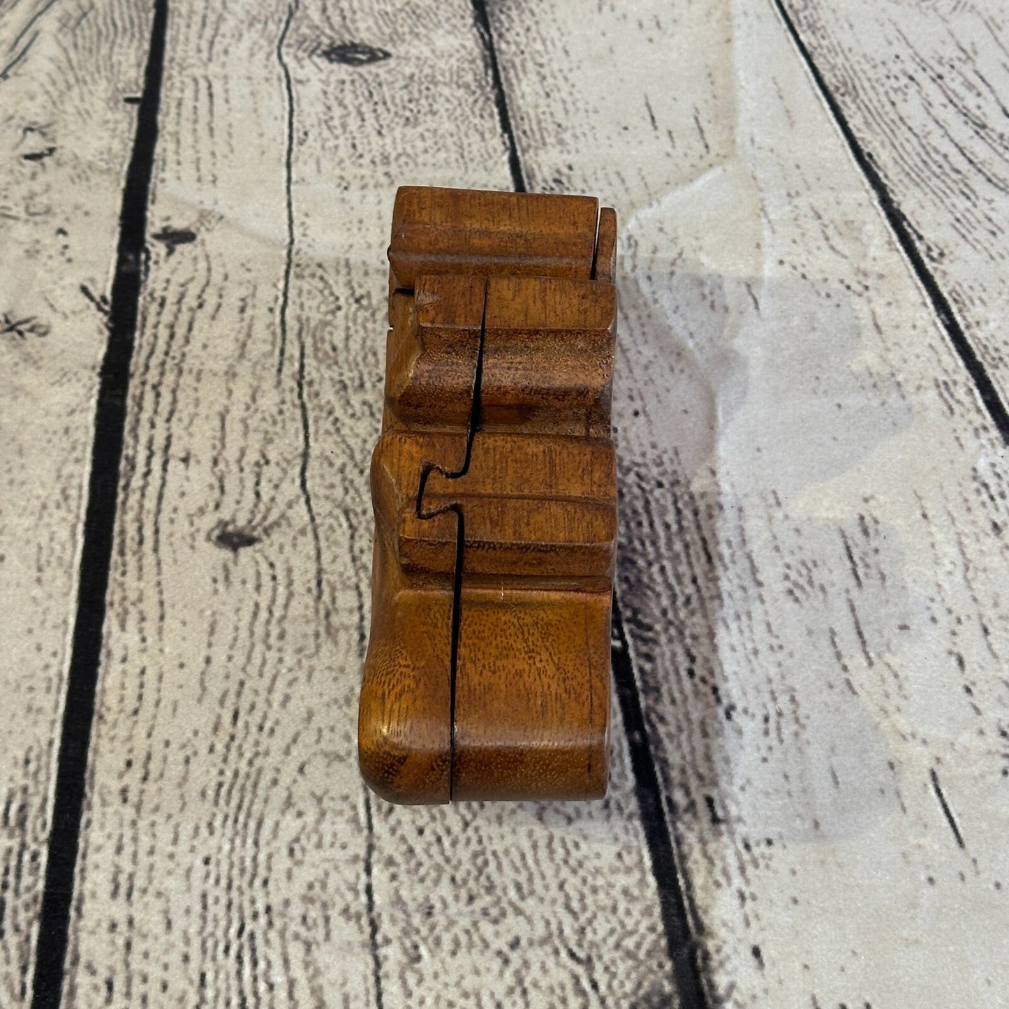 Carved Gecko Lizard 4 Bit Wooden Puzzle Box Secret Box Magic Trinket Handmade