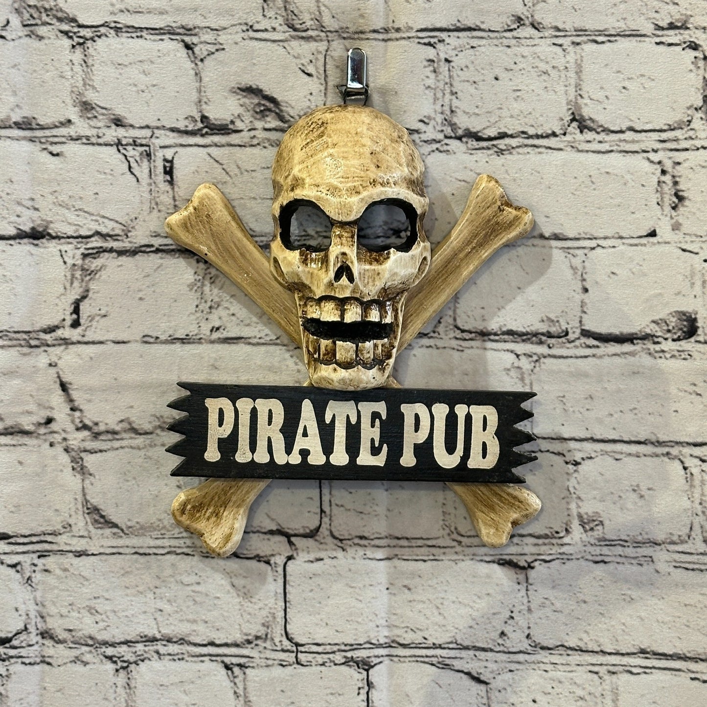 Skull & Crossbones Pirate Pub Pirate Sign Door Plaque 20cm x 20cm Handmade