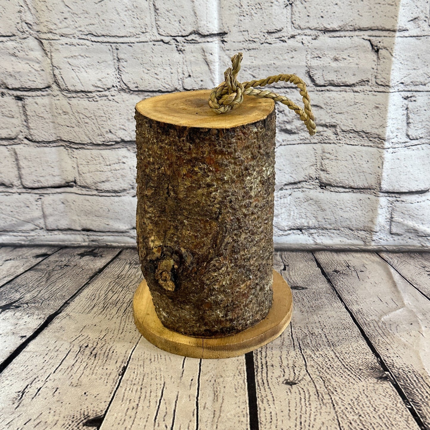 Bird House Green Man Of The Woods 25cm Hand Carved Tree Trunk Wood Fairtrade