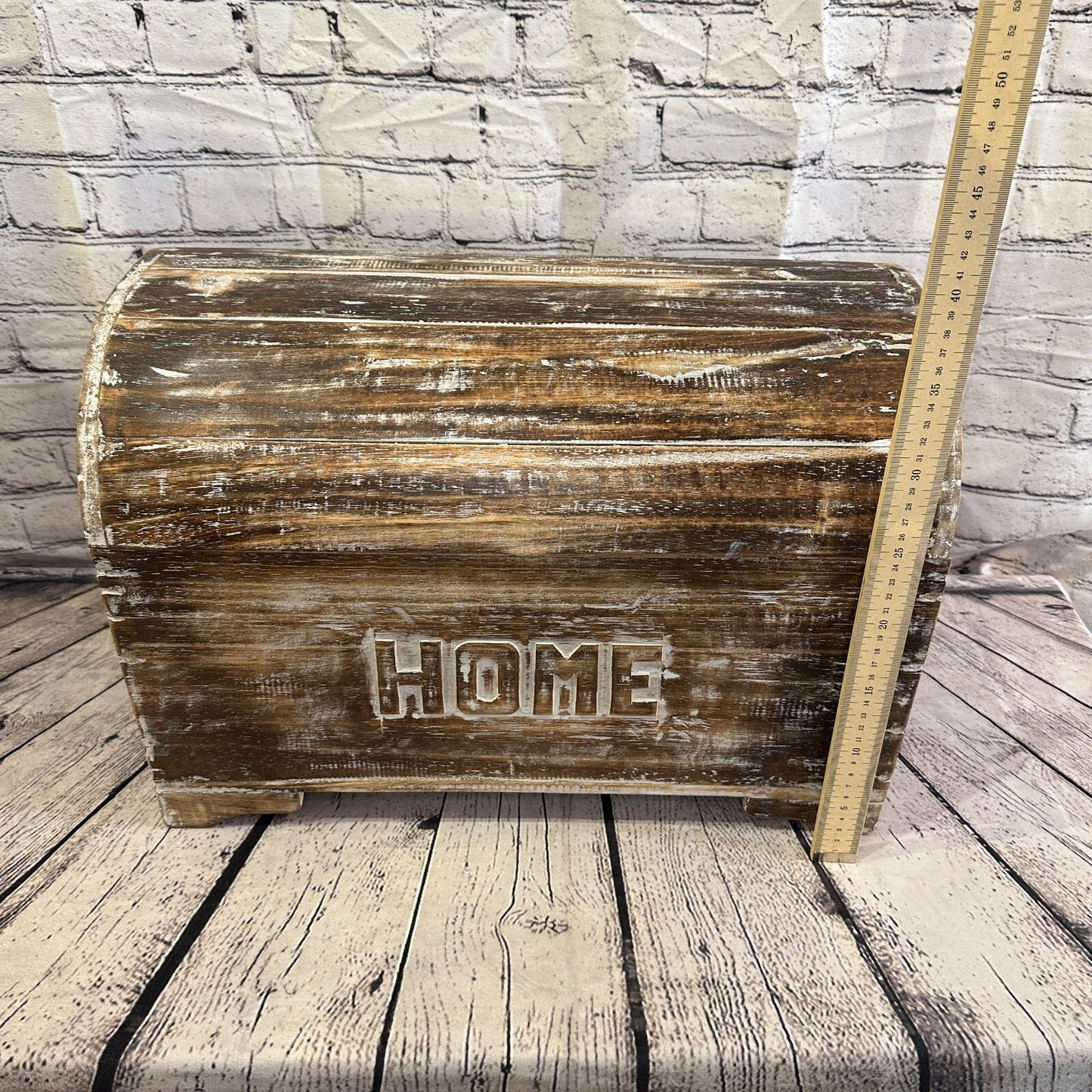 50cm x 35cm x 30cm Brown Home Wood Box Wooden Chest Storage Craft Handles Lid