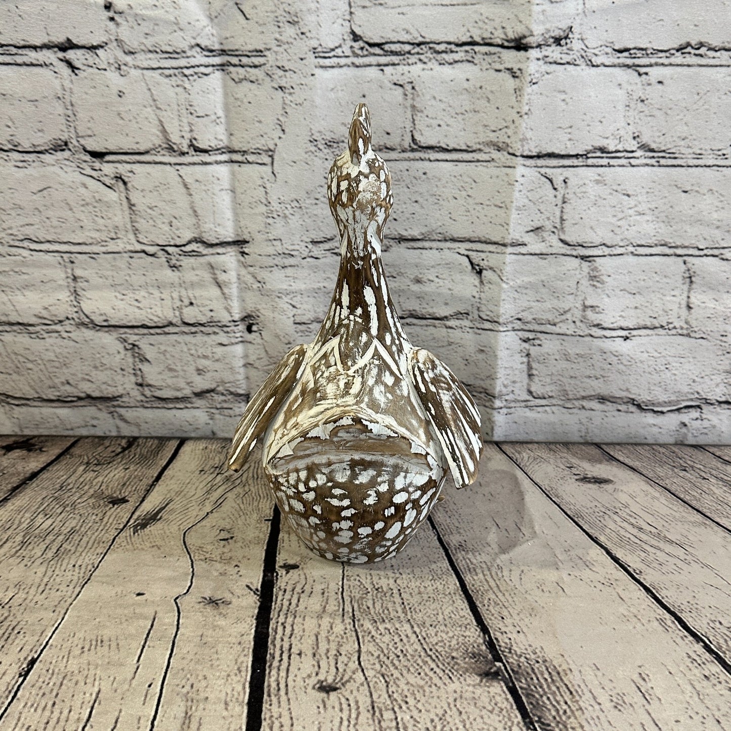 25cm x 12cm Brown Shabby Wooden Rooster Cockerel Retro Collectable Hand Carved