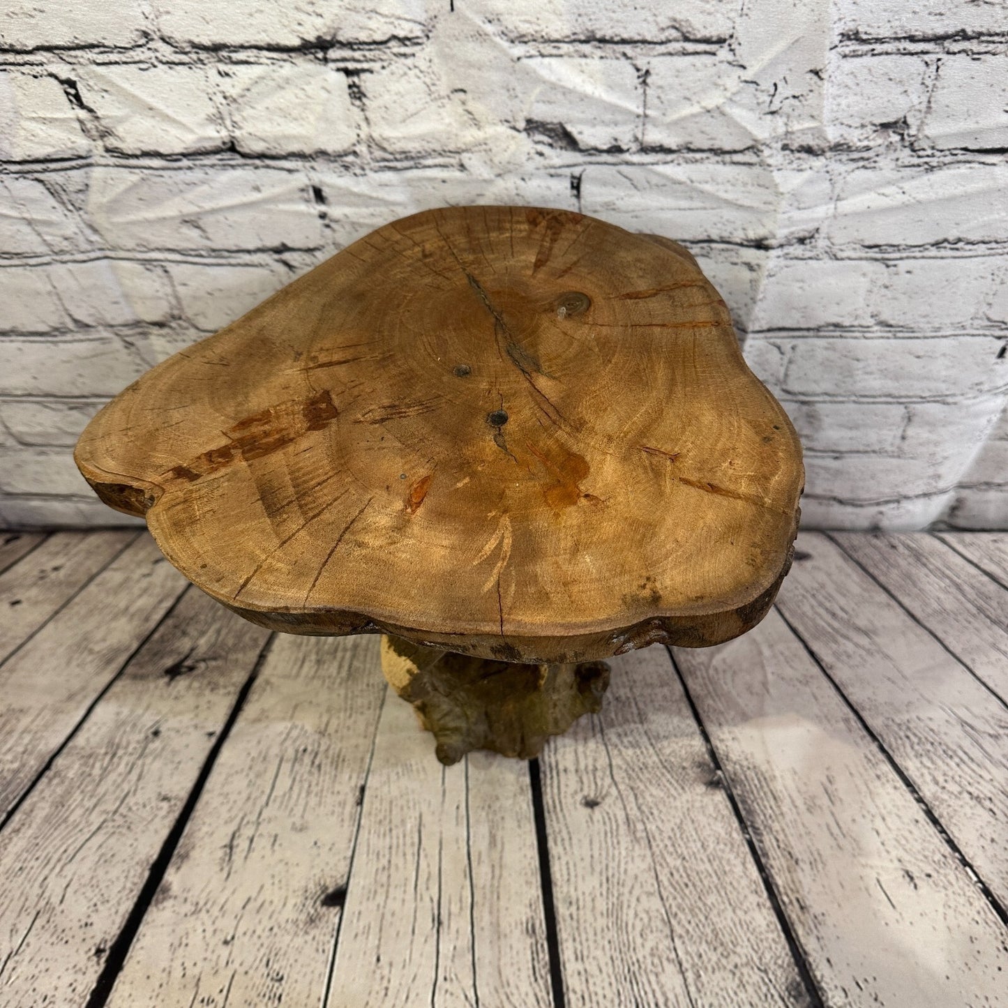30cm x 28cm Teak Root Wood Mushroom Coffee Table Side Table Home Furniture No 1