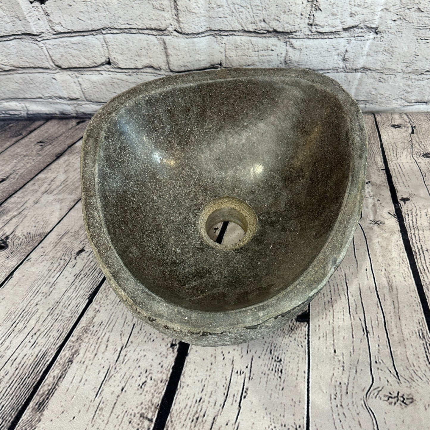 26cm x 28cm River Stone Sink Basin Bowl Natural for Bathroom Washroom Oval No 19