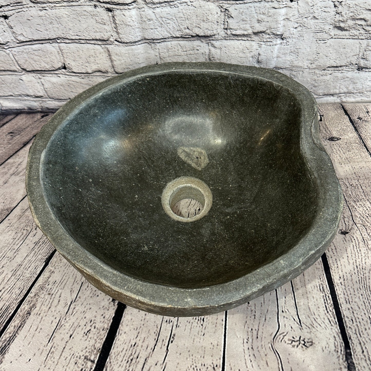 34cm x 31cm River Stone Sink Basin Bowl Natural for Bathroom Washroom Oval No 22