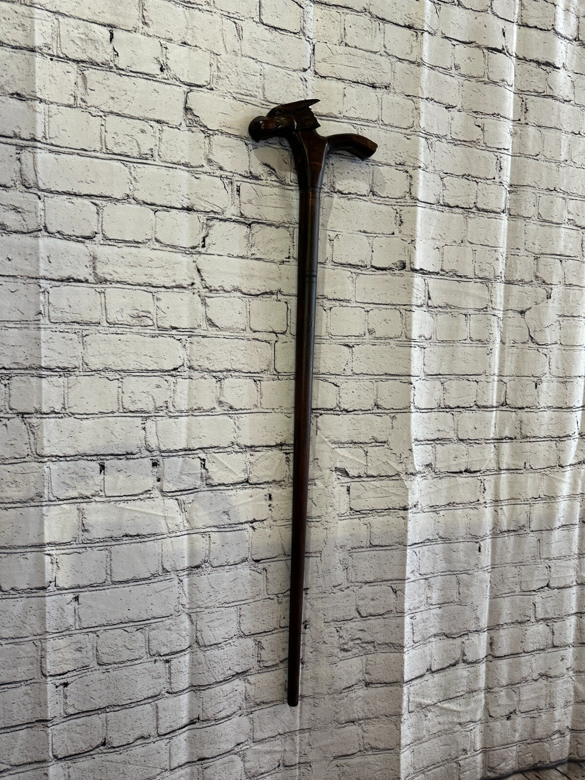 Dragon Head 90cm Tribal African Walking Stick Cane Hand Carved Dark Wood