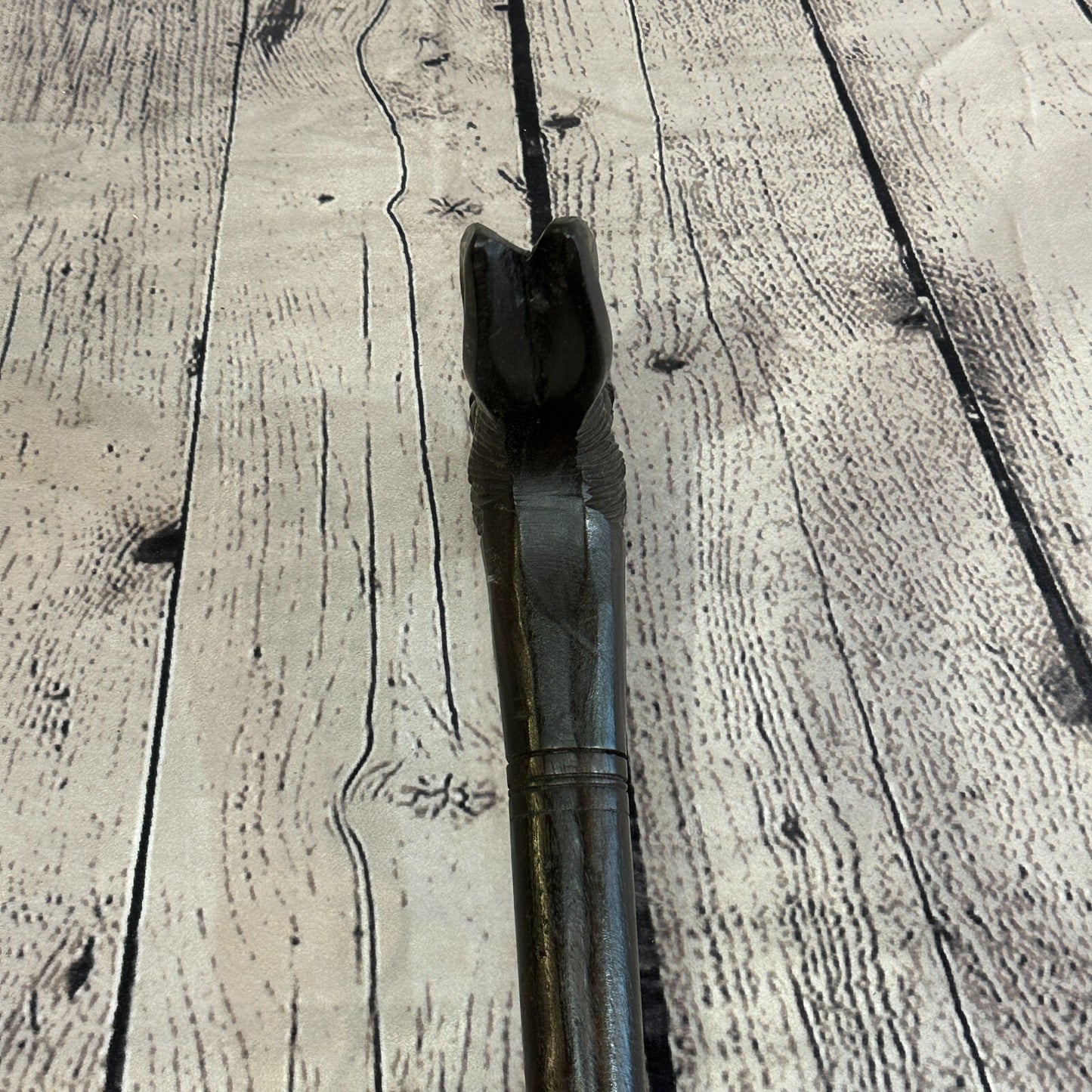 Rabbit Hare 90cm Tribal African Walking Stick Cane Hand Carved Dark Wood