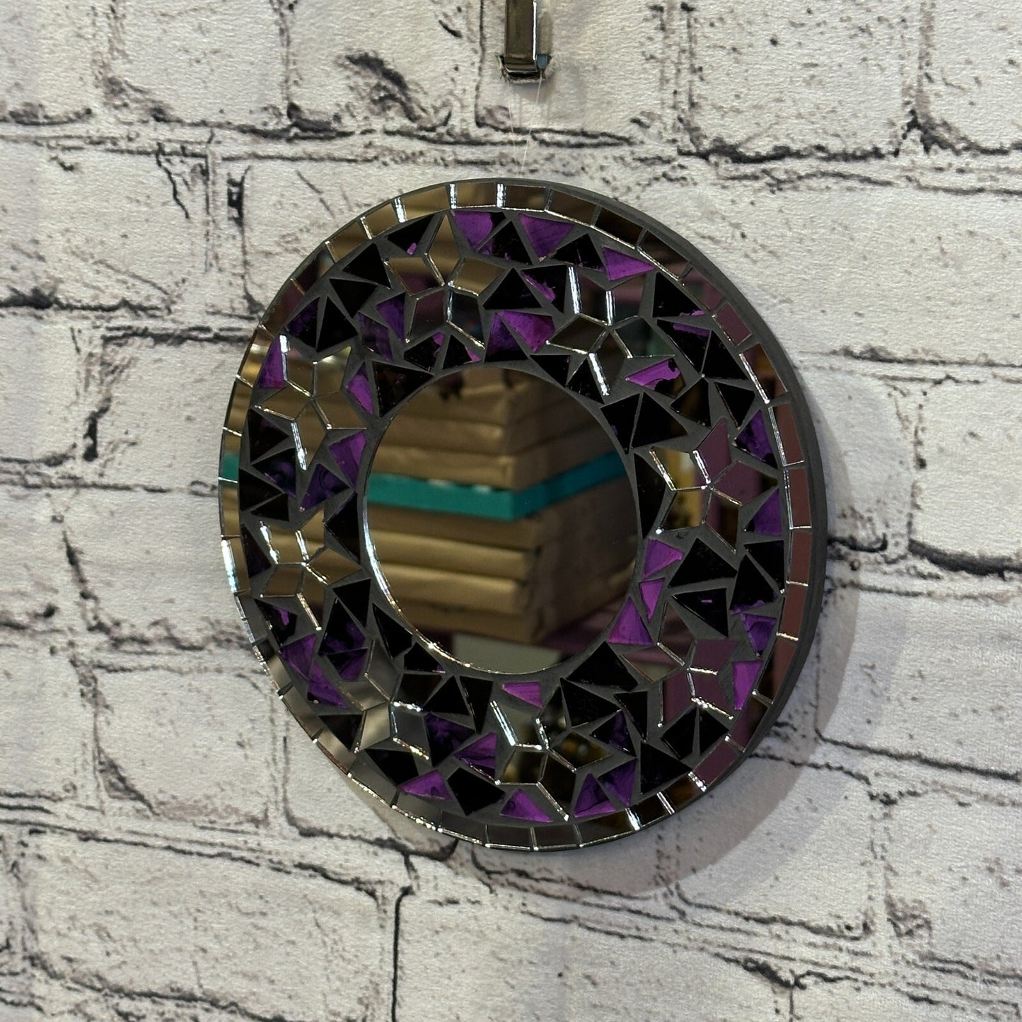 Purple Star Mosaic Tile Wall Mirror 20cm x 20cm 8 Inches Handmade New