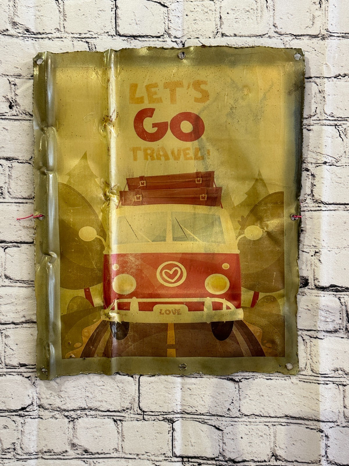 VW Van Camping Poster Advert Wall Plaque 42cm x 36cm Vintage Retro Tin Sign