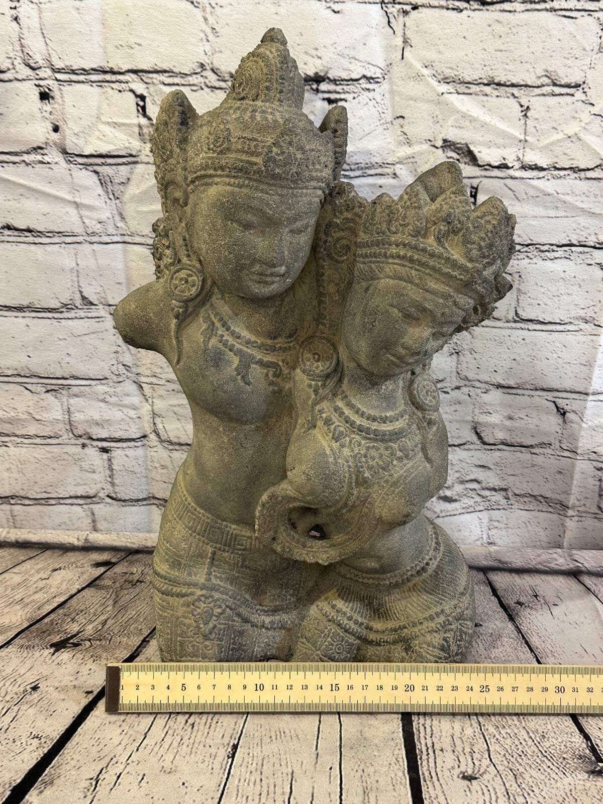 Rama & Sita Stone Garden 45cm x 25cm Ornament Outdoor Indoor Statue Hindu