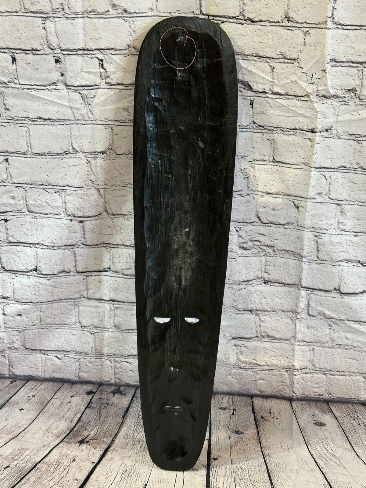 Mask 80cm Carved Wooden Dot Painted Ethnic Tribal Tiki Wall Art Handmade No 4