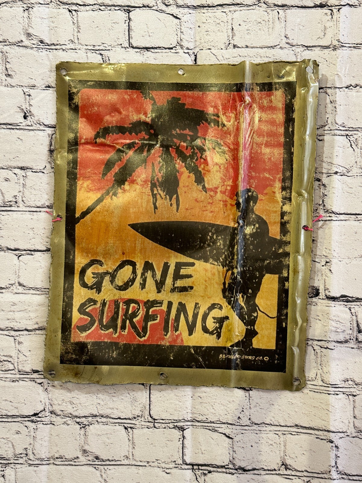 Gone Surfing Surf Poster Advert Wall Plaque 42cm x 36cm Vintage Retro Tin Sign