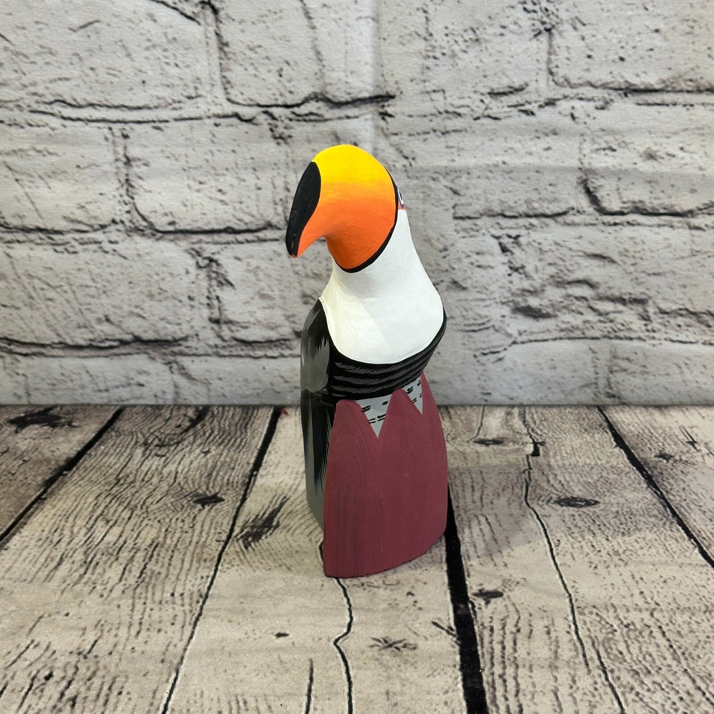 15cm Black Toucan Bird Ornament Statue Fair Trade Hand Made Carved Wood