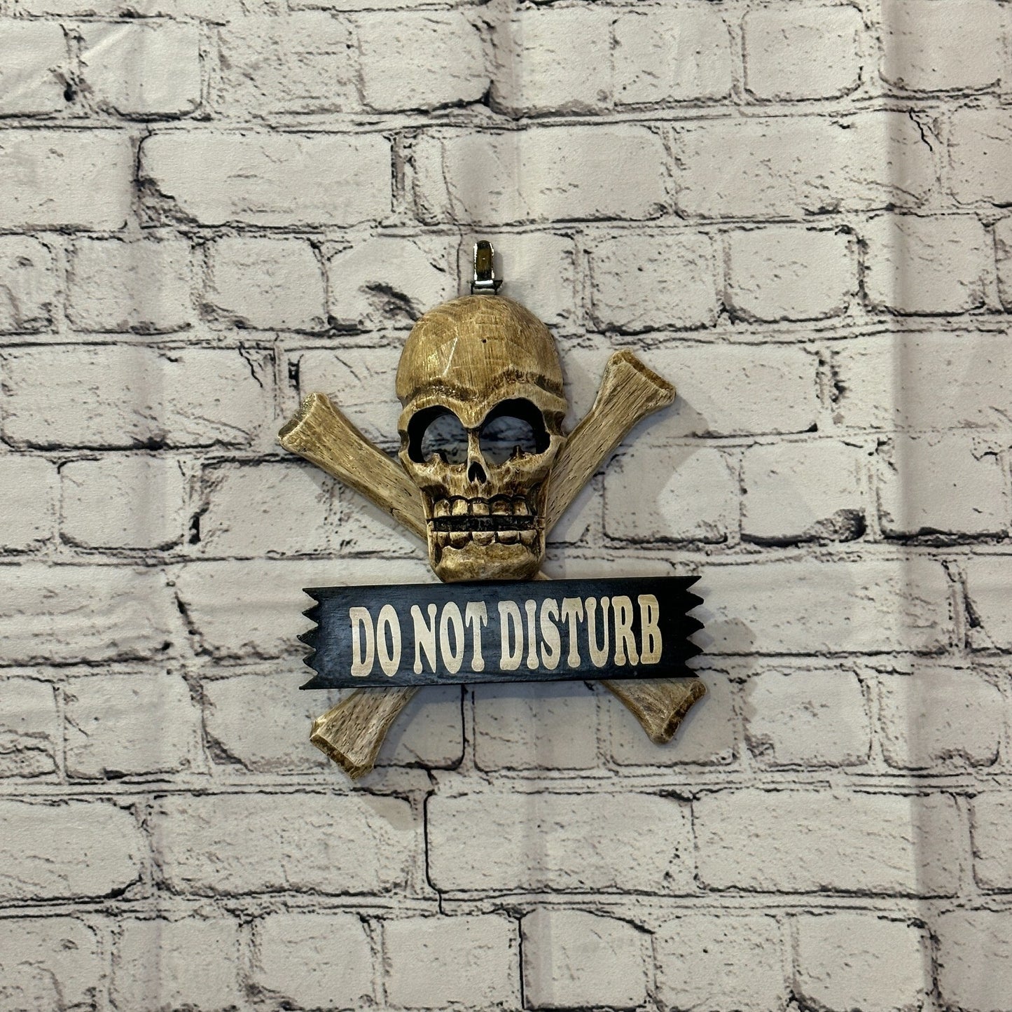Skull & Crossbones Do Not Disturb Pirate Sign Door Plaque 20cm x 20cm Handmade