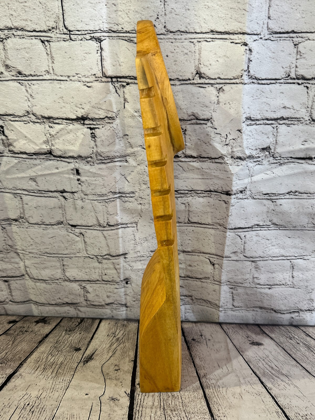 50cm Hand Carved Wooden Necklace On Base Chain Jewellery Display Stand Bust