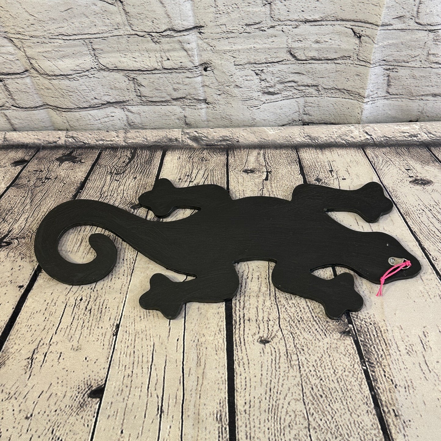 Rainbow Gecko Lizard Mosaic Tile Wall Hanging Mirror 50cm x 15cm Handmade New