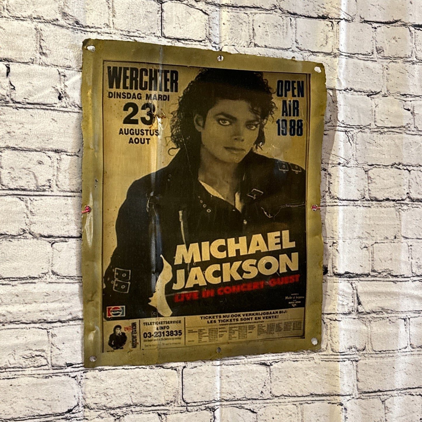 Michael Jackson Pepsi 1988 Advert Wall Plaque 42cm x 36cm Vintage Retro Tin Sign