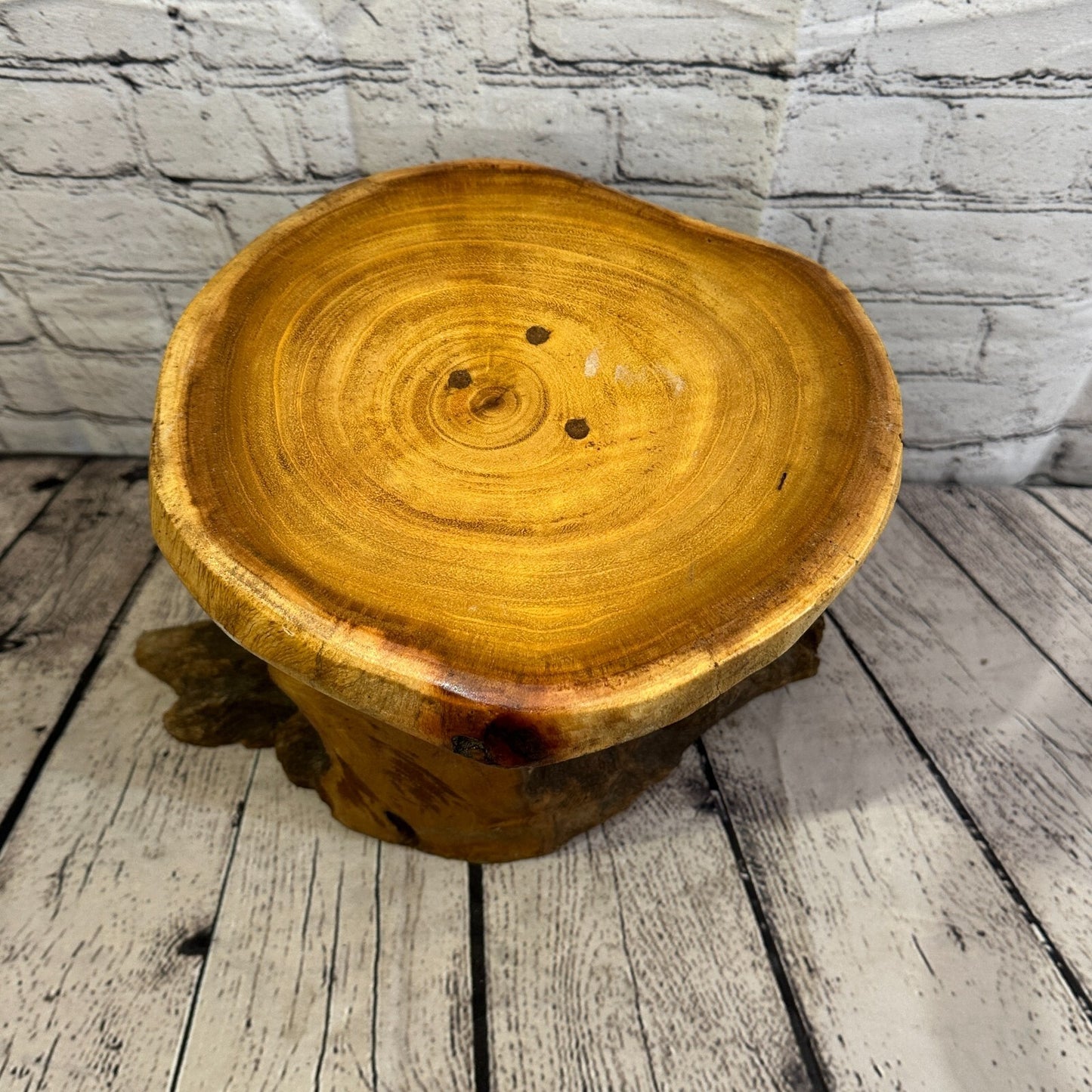 26cm x 24cm Teak Root Wood Mushroom Coffee Table Side Table Home Furniture No 12