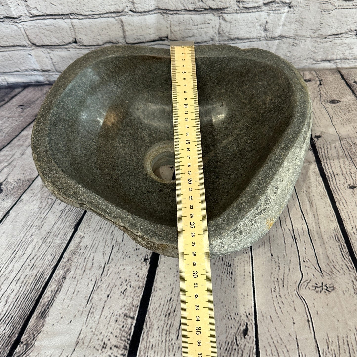 32cm x 27cm River Stone Sink Basin Bowl Natural for Bathroom Washroom Oval No 4
