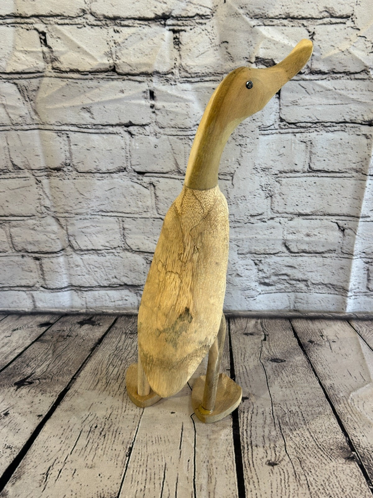 Looking Right 40cm Tall Wooden Hairy Duckling Baby Duck Bamboo Root Fairtrade
