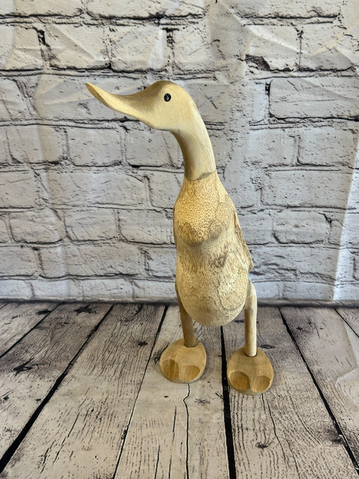 Looking Right 40cm Tall Wooden Hairy Duckling Baby Duck Bamboo Root Fairtrade