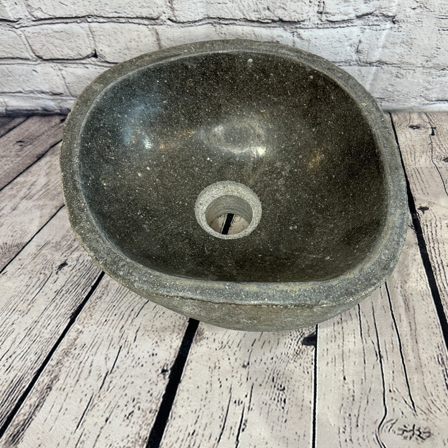 28cm x 26cm River Stone Sink Basin Bowl Natural for Bathroom Washroom Oval No 18