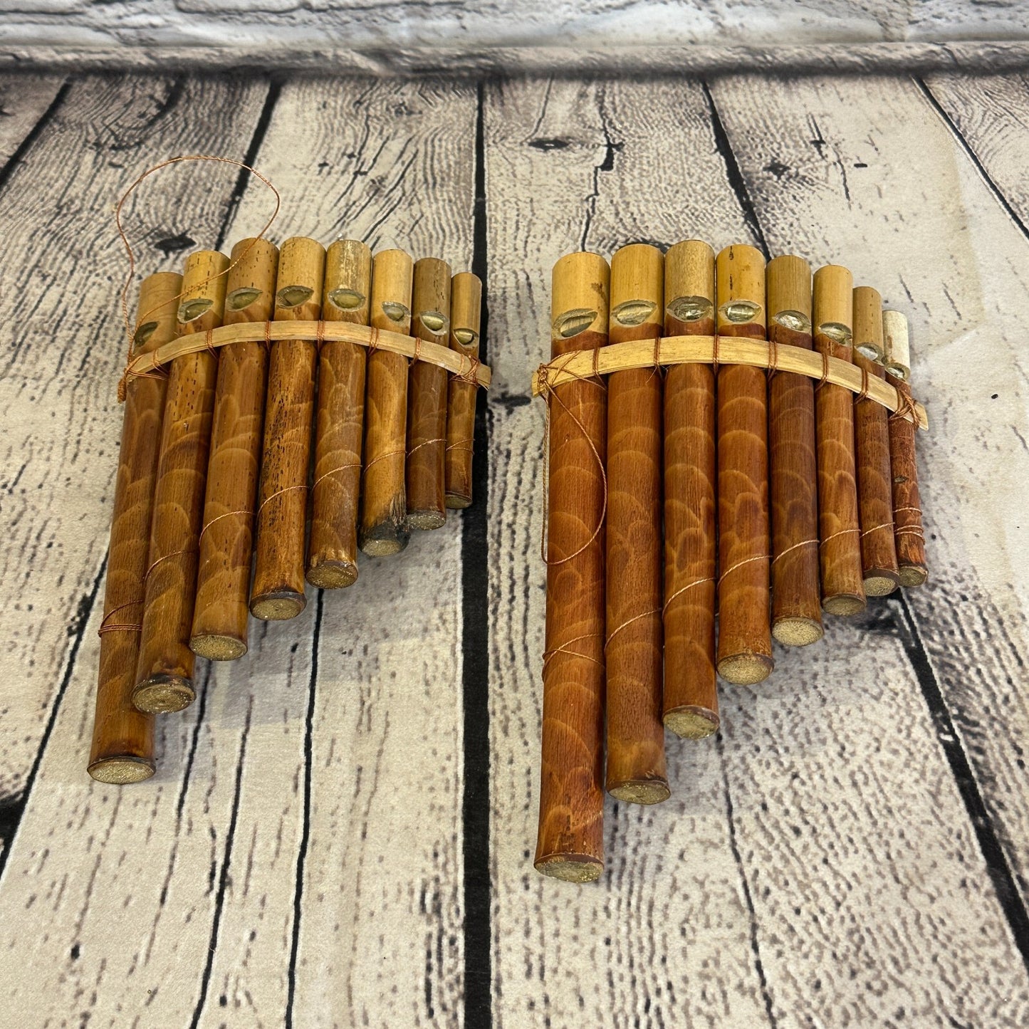 15cm 8 Pipe Pan Pipes With Reeds Bambo Flutes Hand Made Fair Trade PanPipes